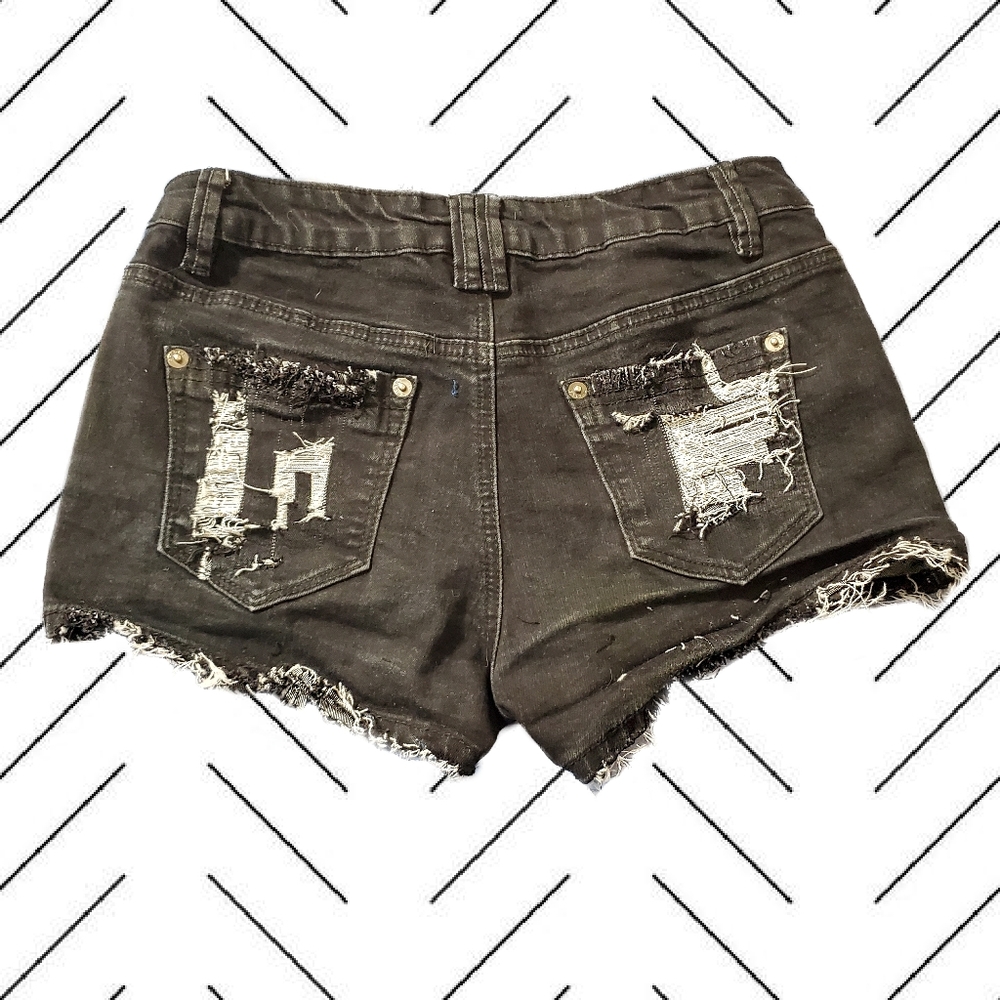 Custom dyed & Distressed Aztec Print shorts - Picture 2 of 2